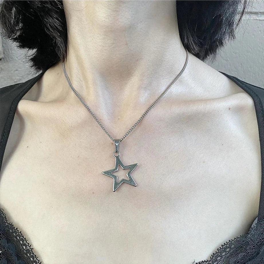 Y2k Fashion Chains Star Pendant Necklace