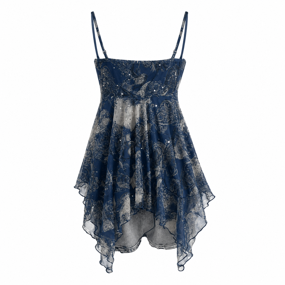 Goth Y2k Midnight Celestial Lace Cami Top