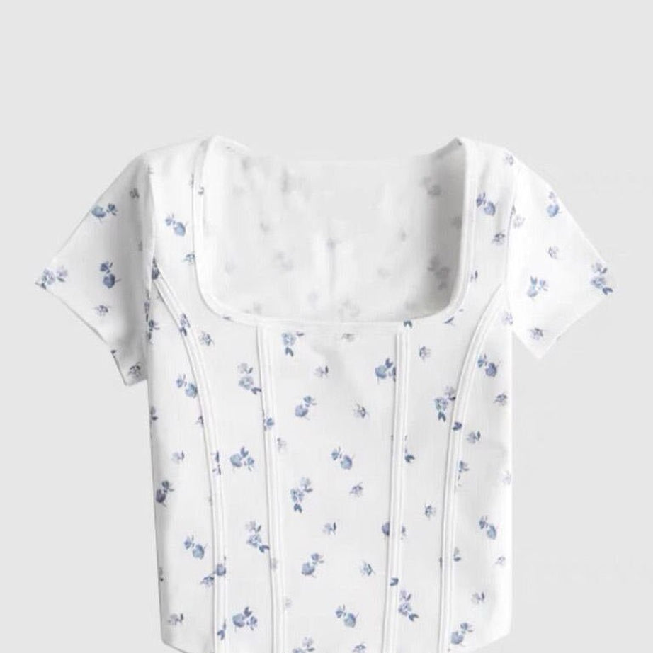 Y2k Acubi Fish Bone Crop Top