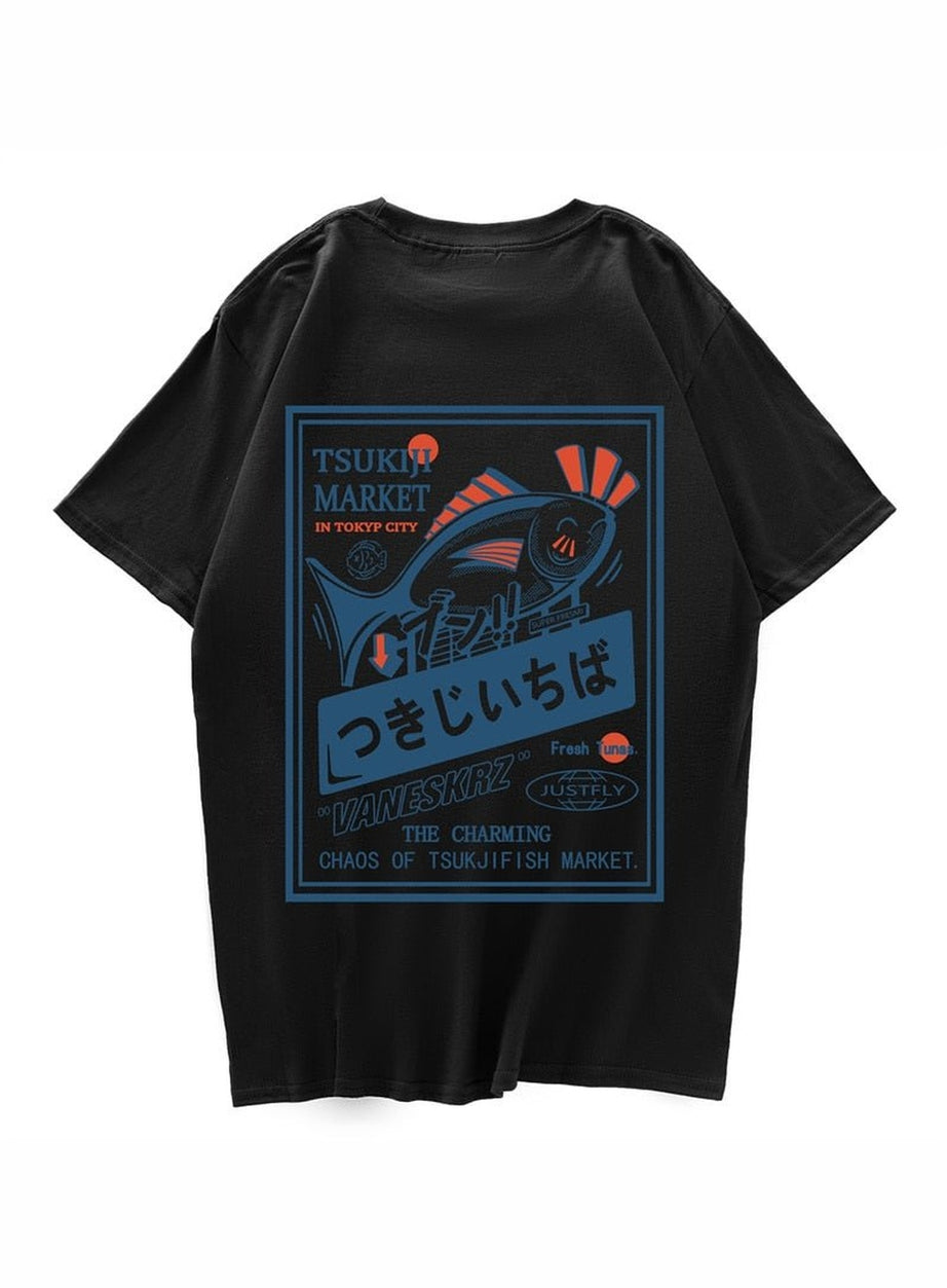 Y2k Fish Print Harajuku T-shirt