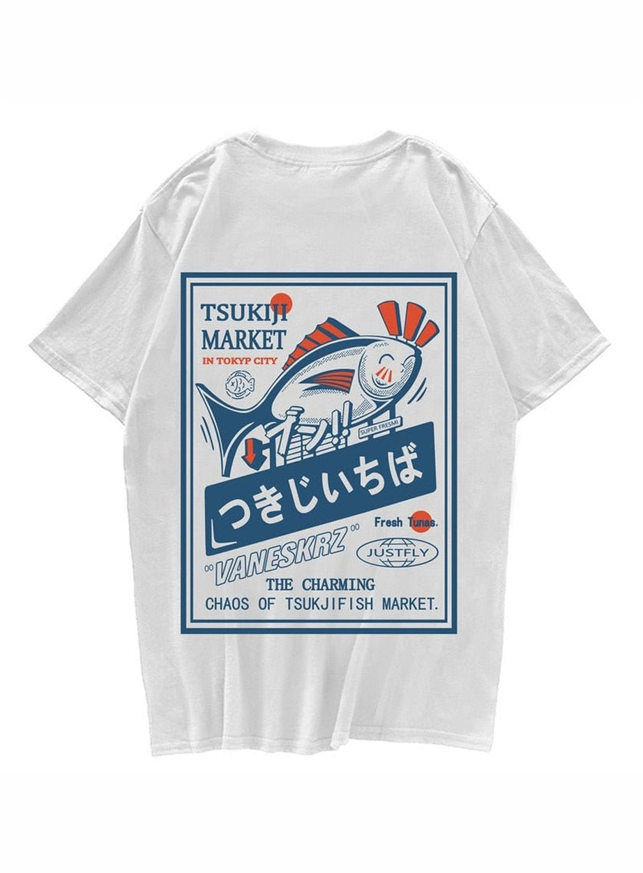 Y2k Fish Print Harajuku T-shirt