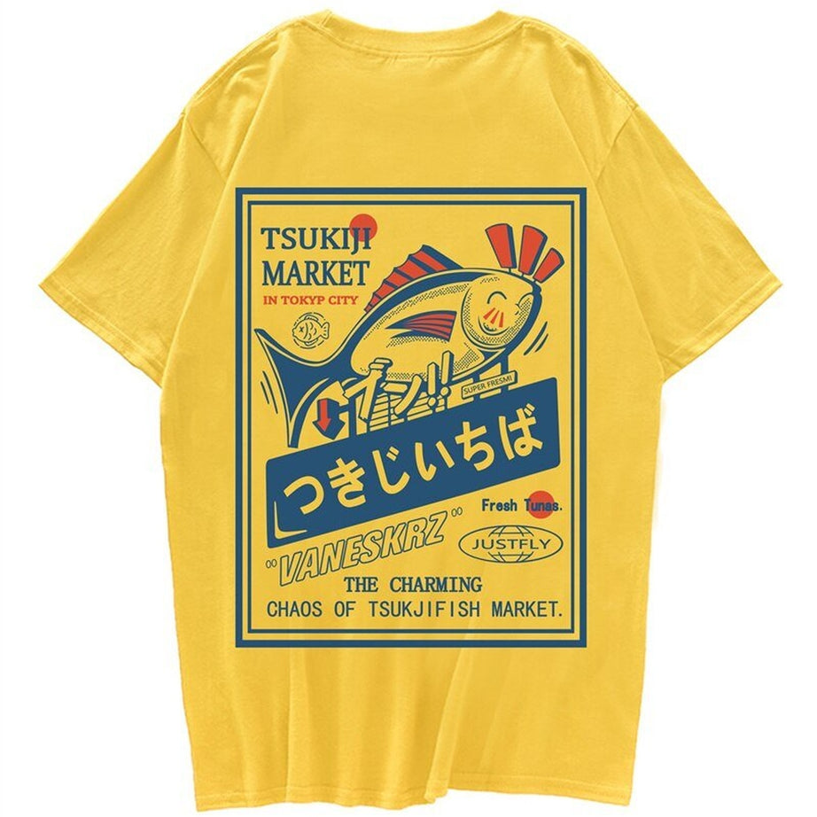 Y2k Fish Print Harajuku T-shirt