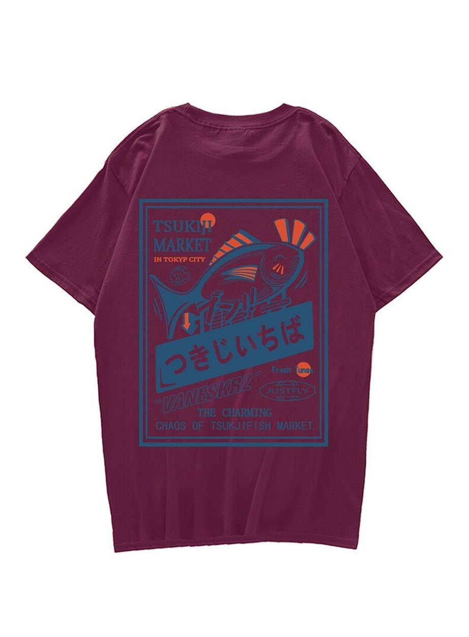 Y2k Fish Print Harajuku T-shirt