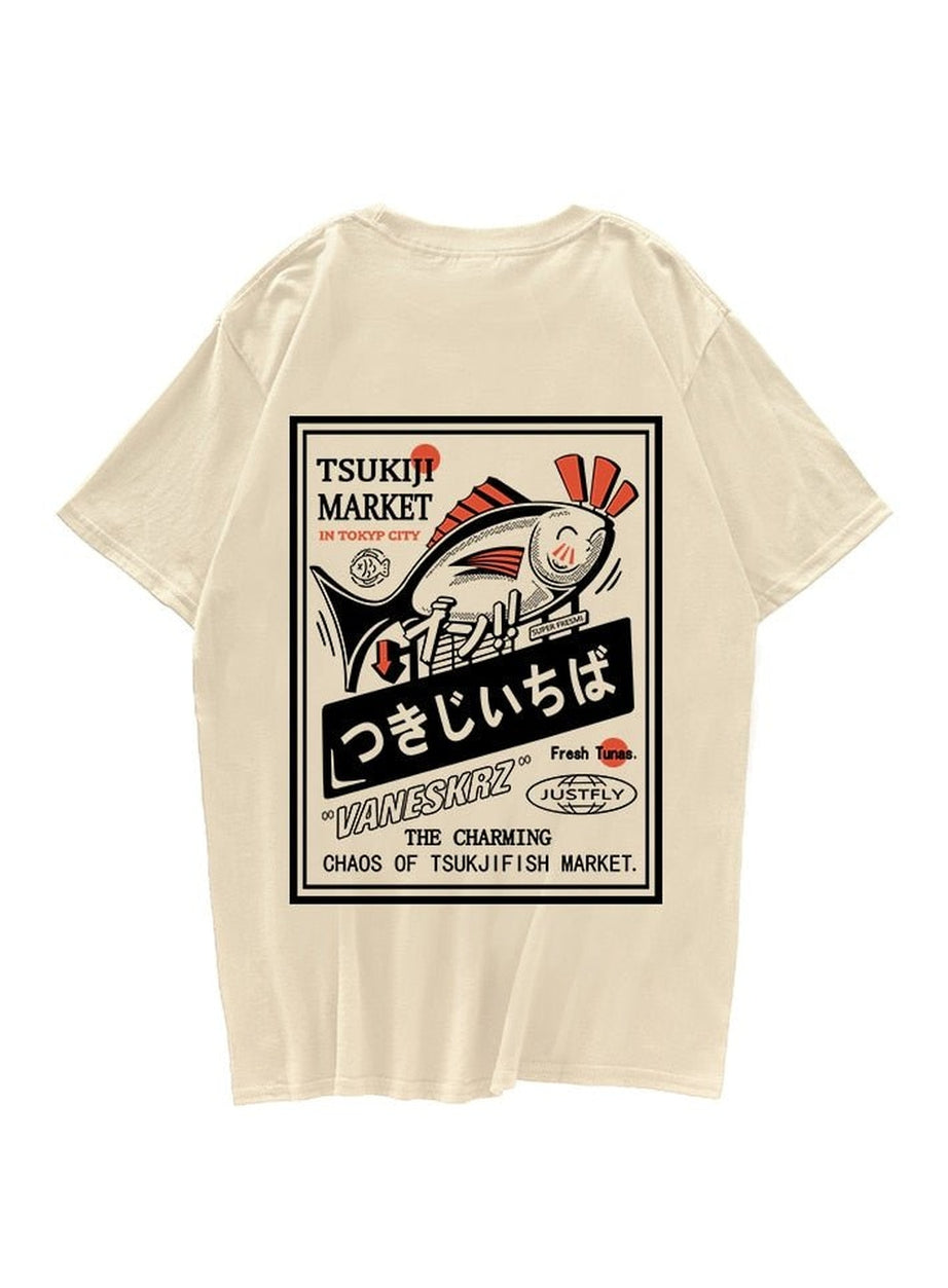 Y2k Fish Print Harajuku T-shirt