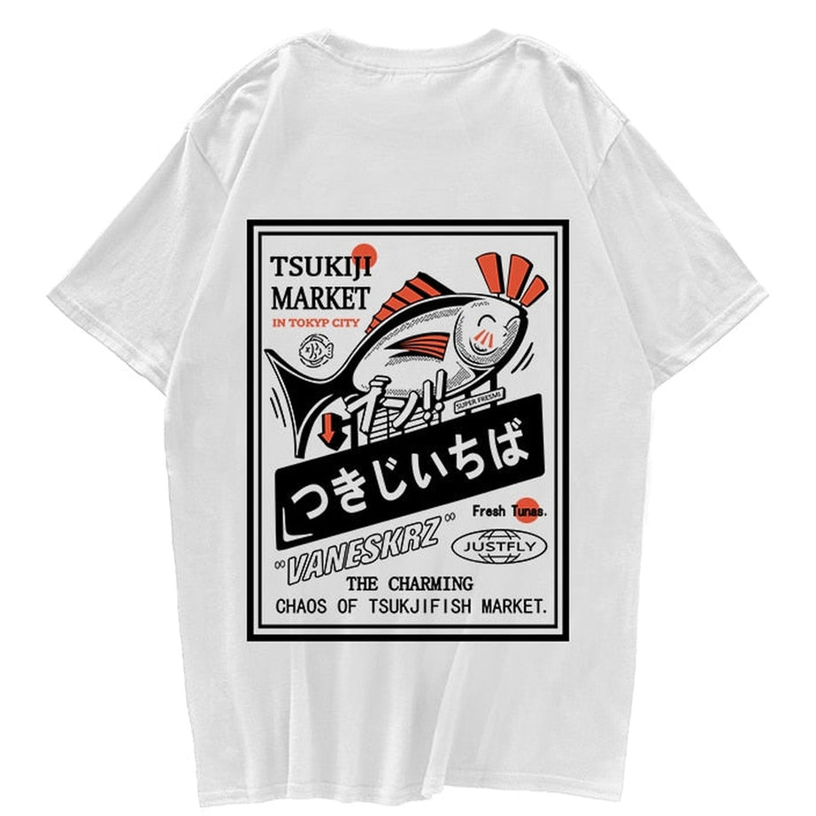 Y2k Fish Print Harajuku T-shirt