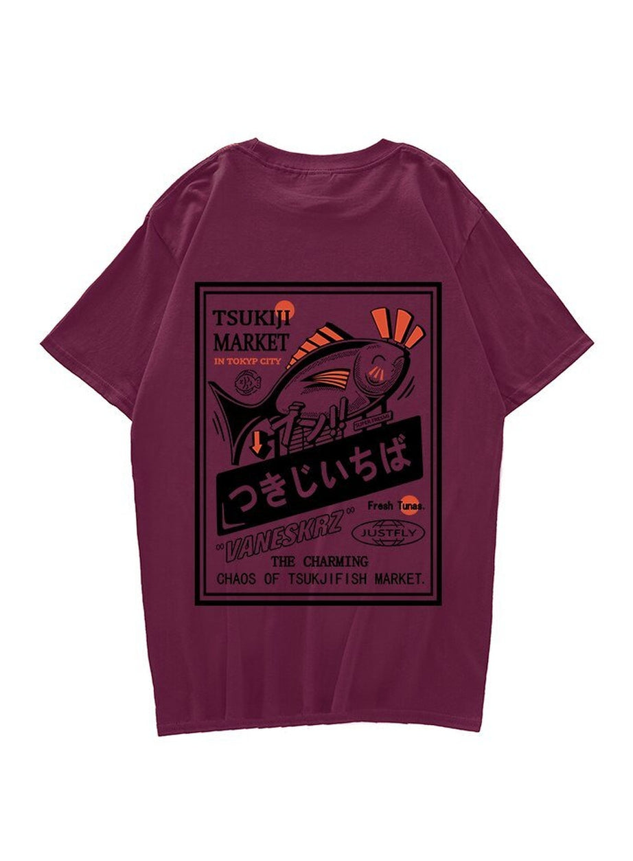 Y2k Fish Print Harajuku T-shirt