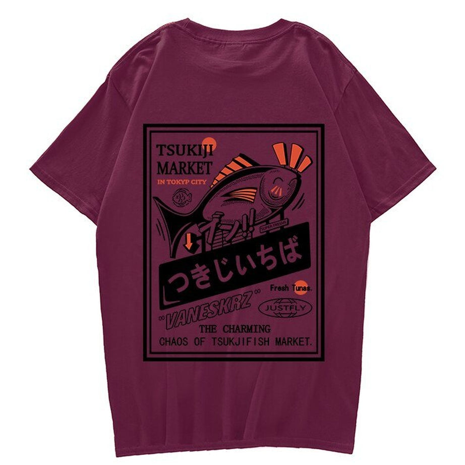 Y2k Fish Print Harajuku T-shirt