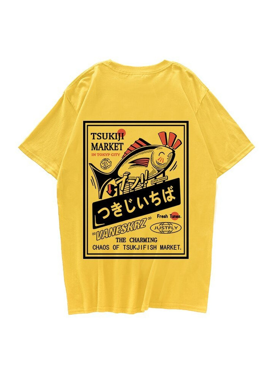 Y2k Fish Print Harajuku T-shirt