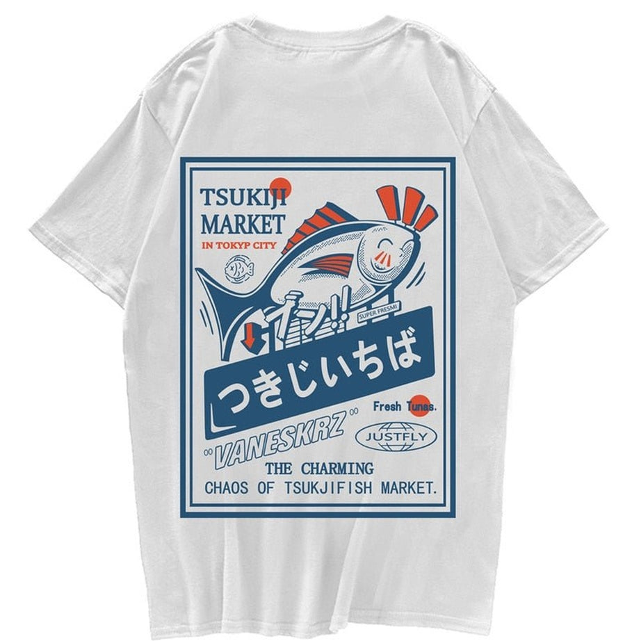 Y2k Fish Print Harajuku T-shirt