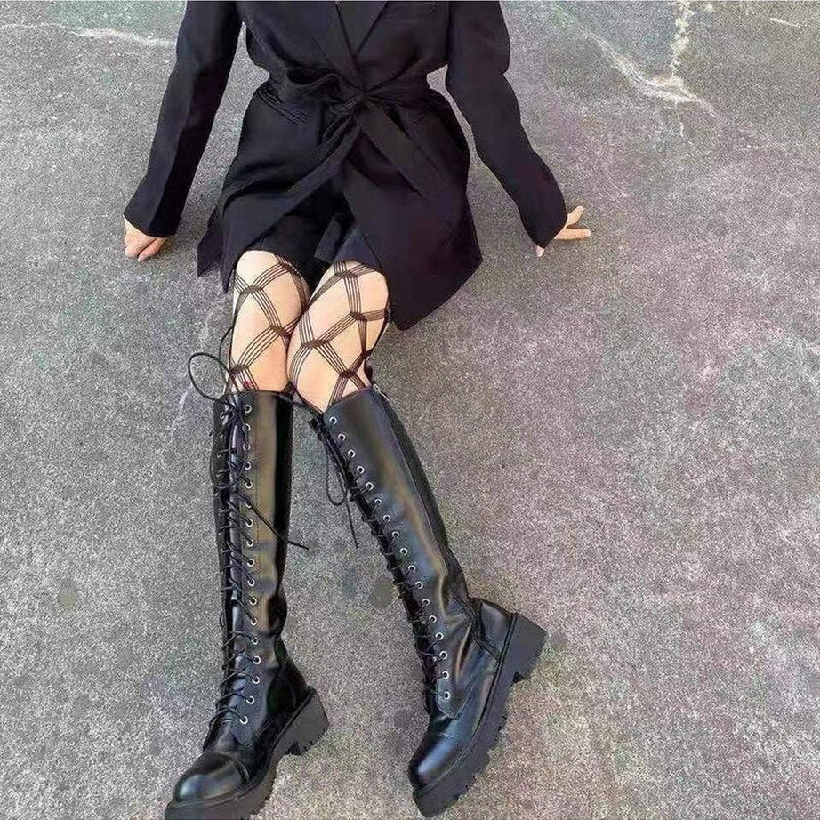 Y2k Fishnet High Waist Stockings