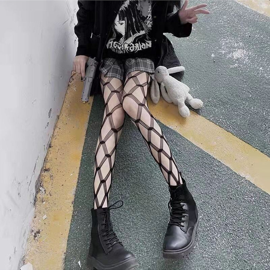 Y2k Fishnet High Waist Stockings