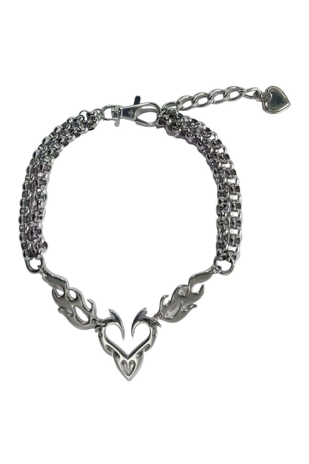 Y2k Flame Heart Punk Necklaces