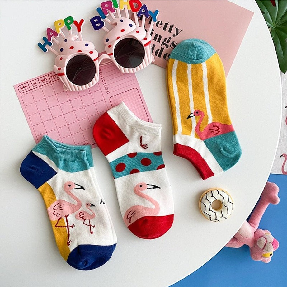 Y2k Flamingos Cute Socks 5 pairs