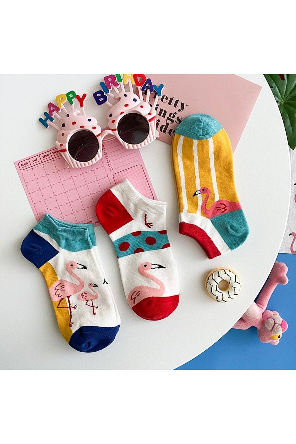 Y2k Flamingos Cute Socks 5 pairs