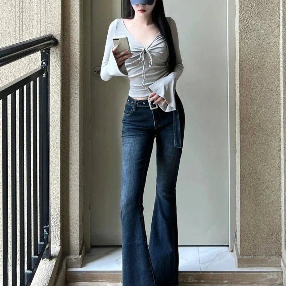 Y2k Flare Sleeve Chic T-Shirt