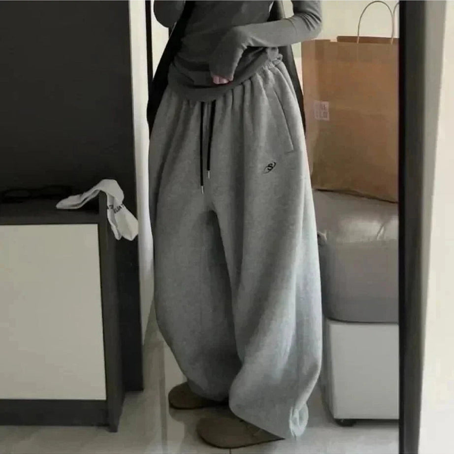 Y2k Fleece Wide Leg Sweatpants