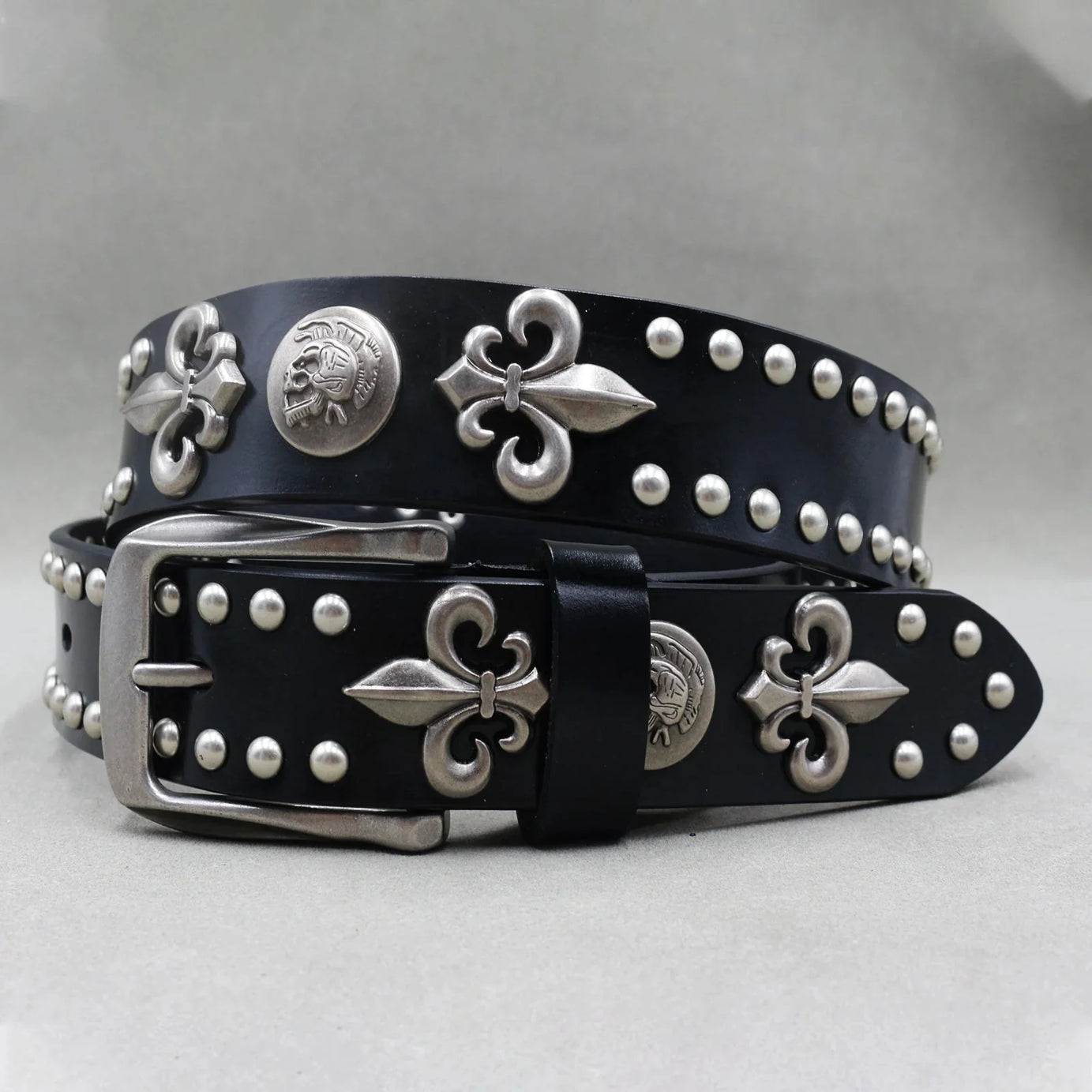 Fleur - de - Lis Studded Gothic Belt - Belts