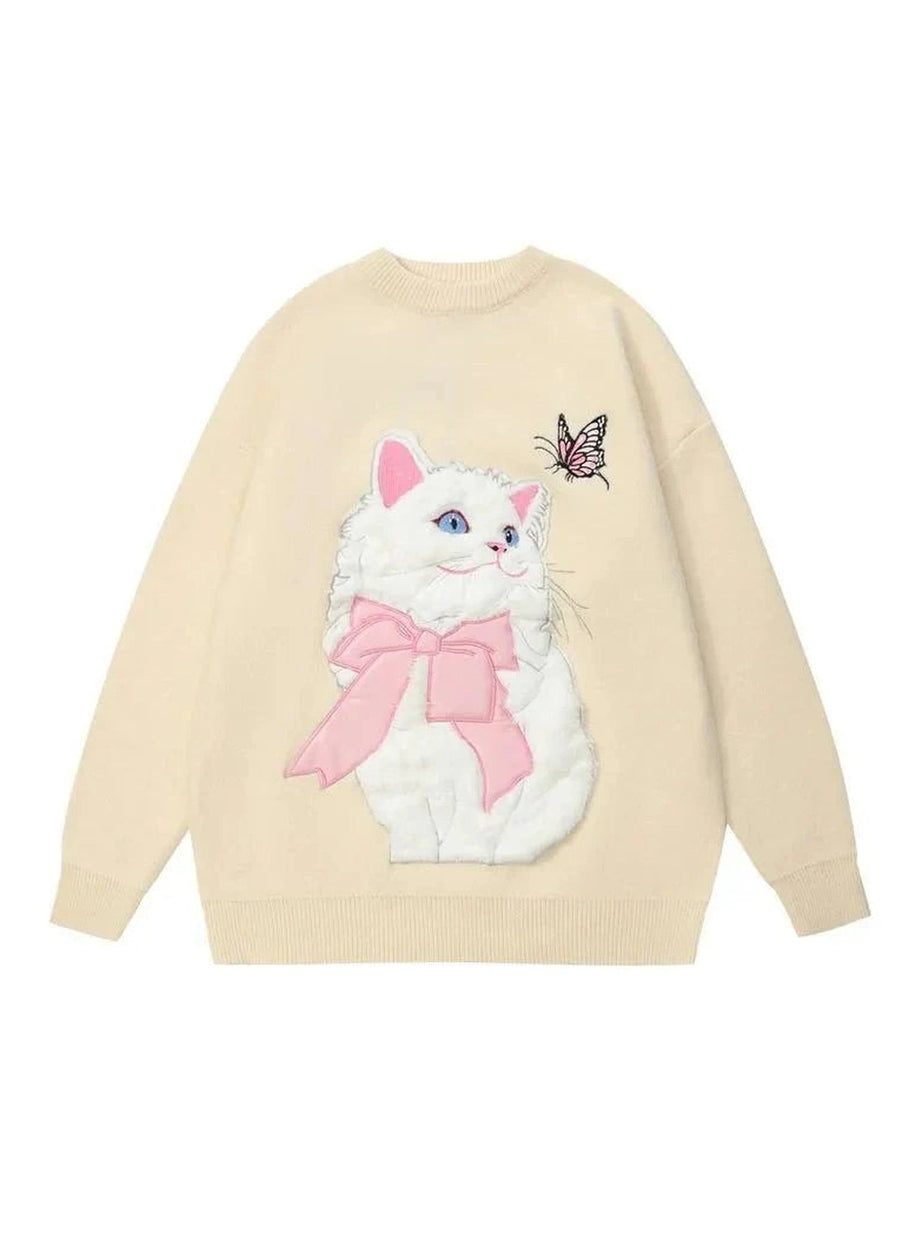 Y2k Flocking Cat Sweater