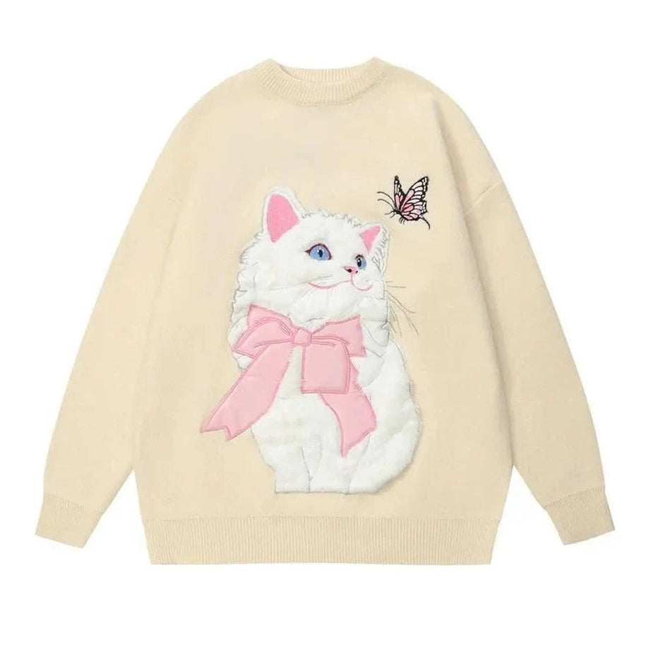 Y2k Flocking Cat Sweater