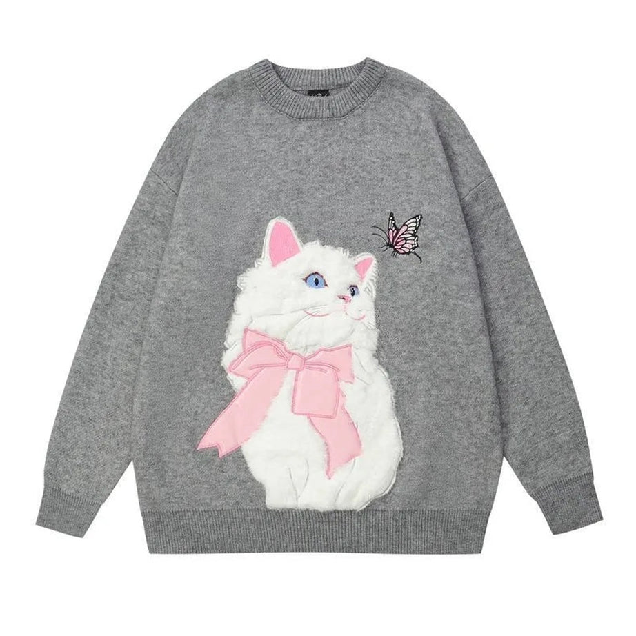 Y2k Flocking Cat Sweater