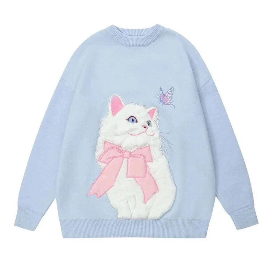 Y2k Flocking Cat Sweater