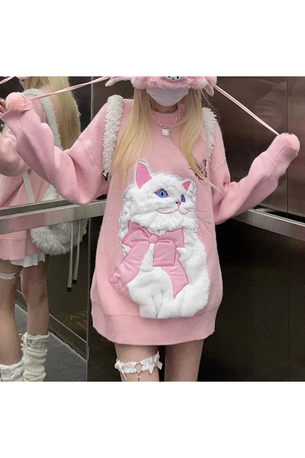 Y2k Flocking Cat Sweater