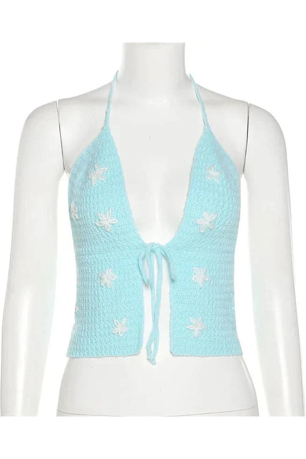 Y2k Floral Halter Crop Top