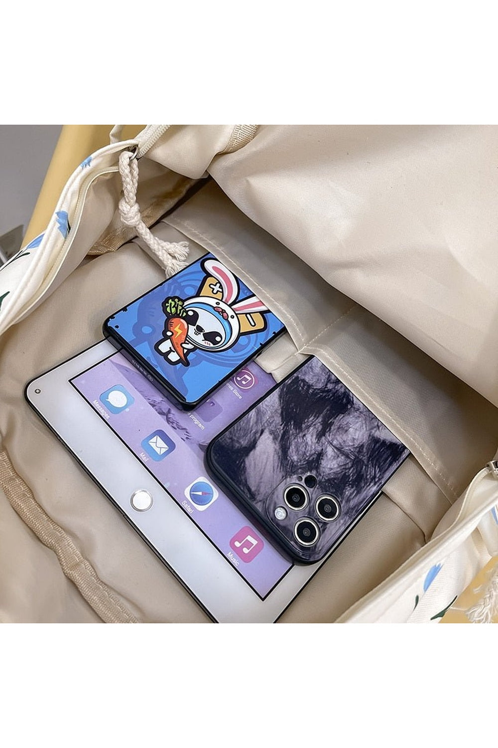 Y2k Floral Print College Backpack