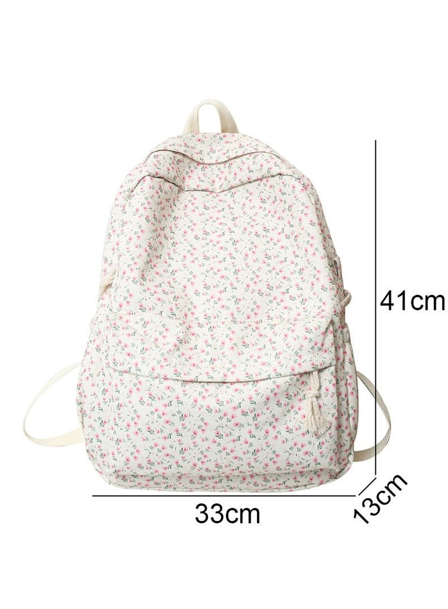 Y2k Floral Print College Backpack