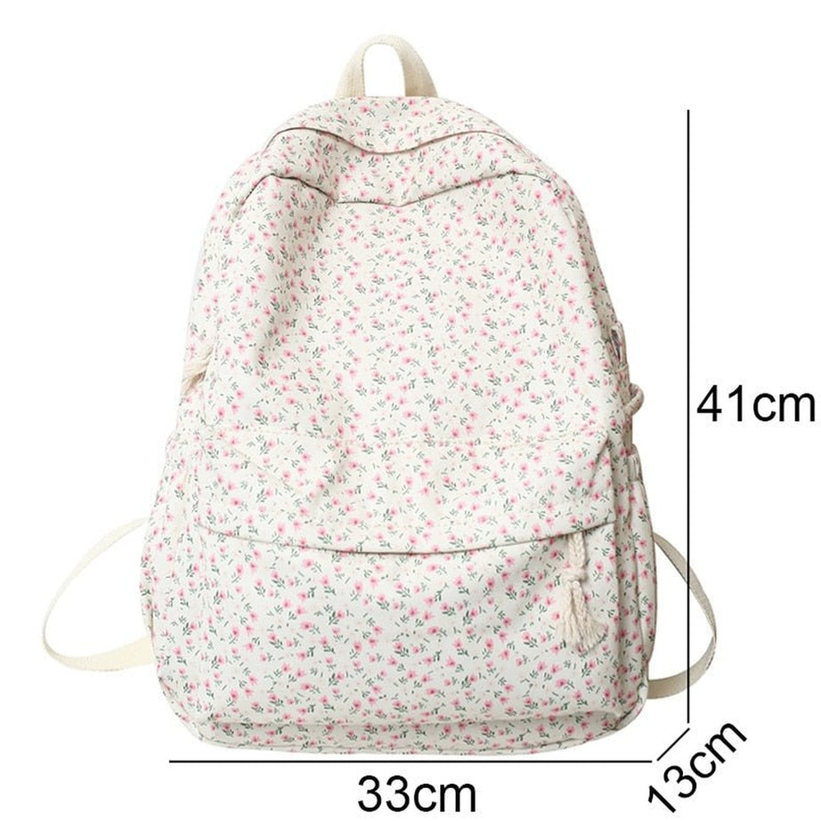 Y2k Floral Print College Backpack