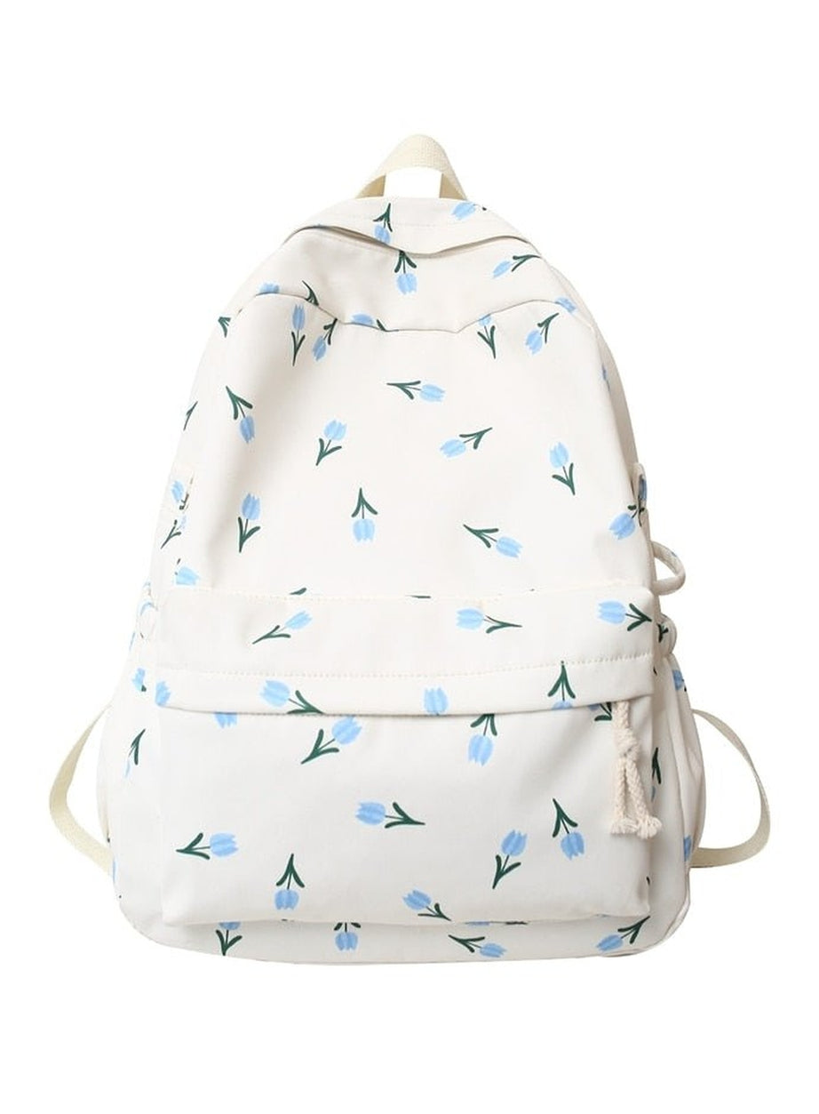 Y2k Floral Print College Backpack