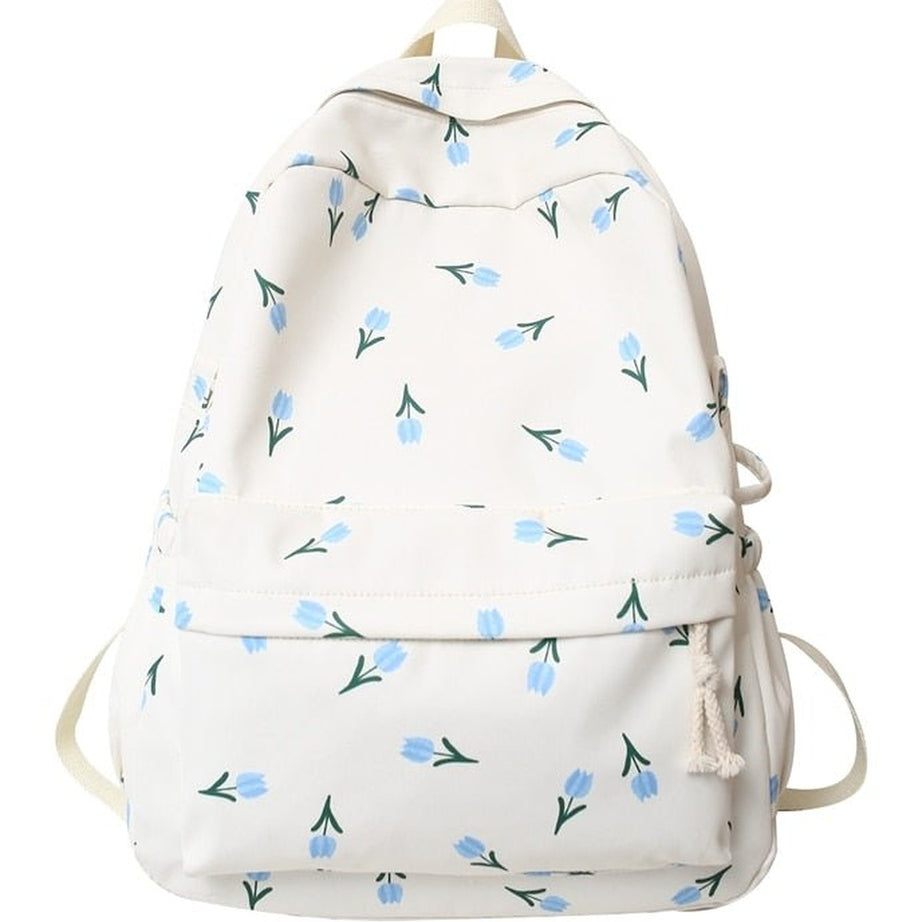 Y2k Floral Print College Backpack