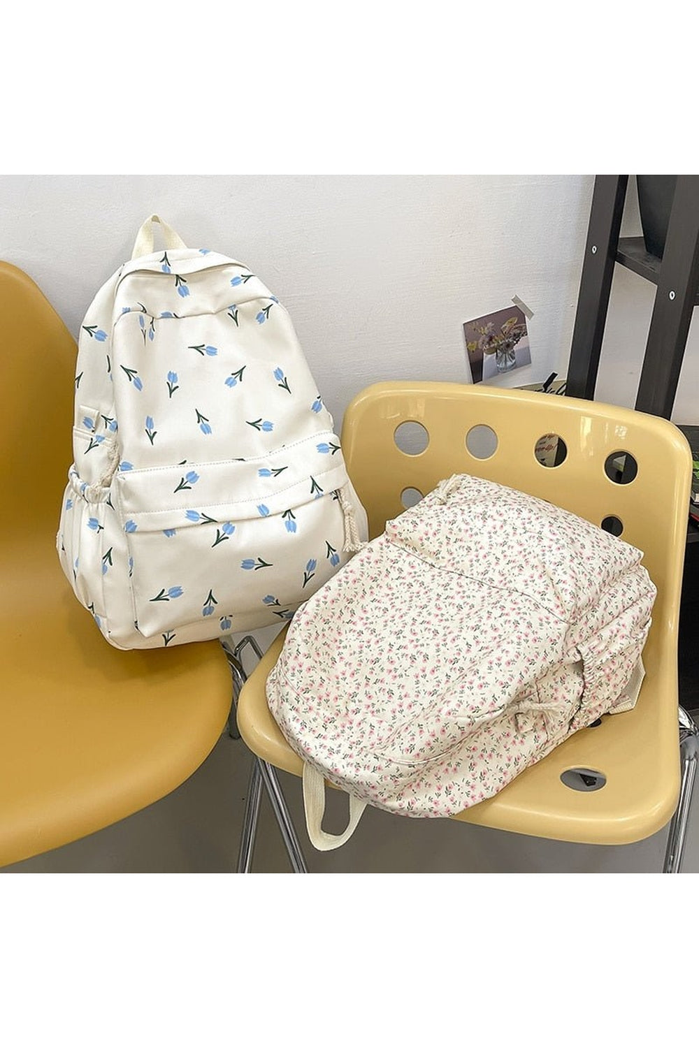 Y2k Floral Print College Backpack