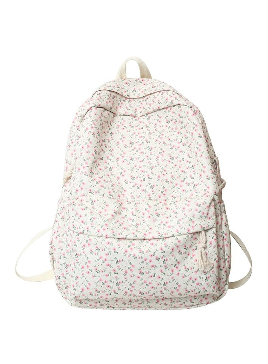 Y2k Floral Print College Backpack