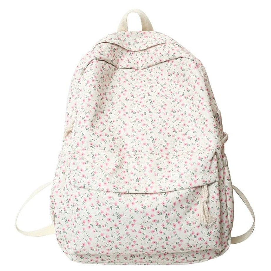 Y2k Floral Print College Backpack