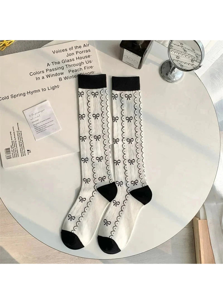 Y2k Floral Print Kawaii Knee Socks