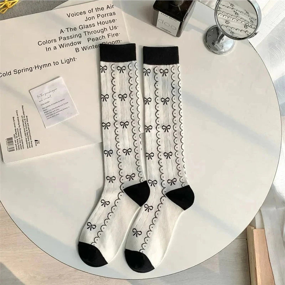 Y2k Floral Print Kawaii Knee Socks