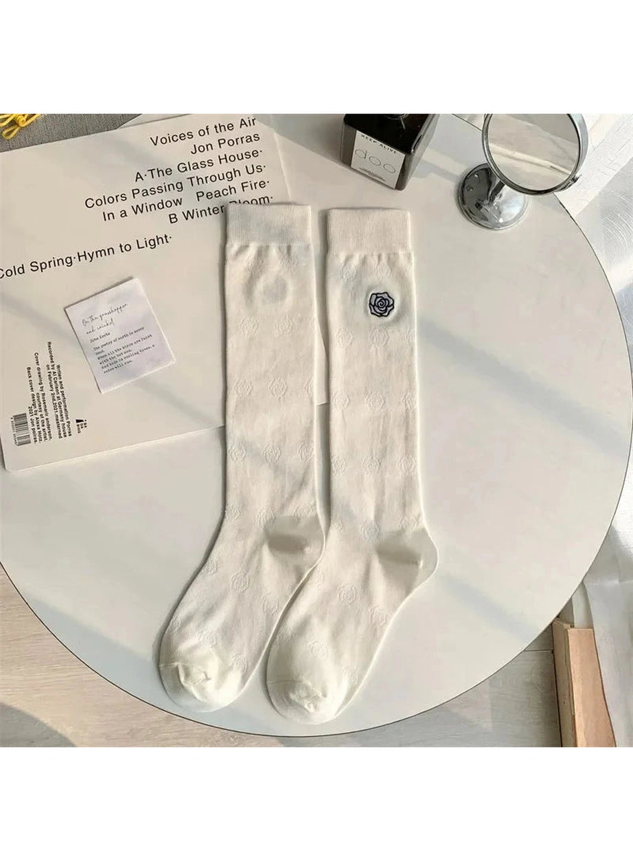 Y2k Floral Print Kawaii Knee Socks