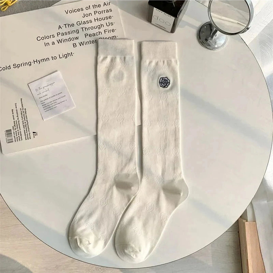 Y2k Floral Print Kawaii Knee Socks