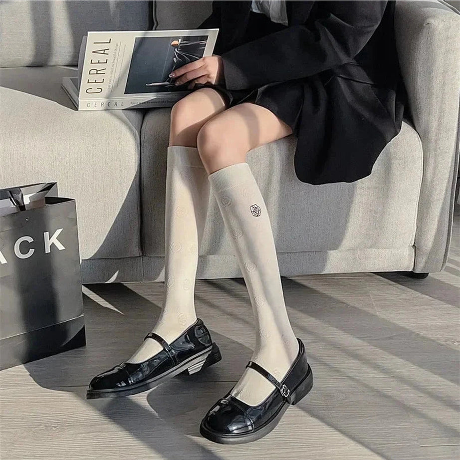 Y2k Floral Print Kawaii Knee Socks