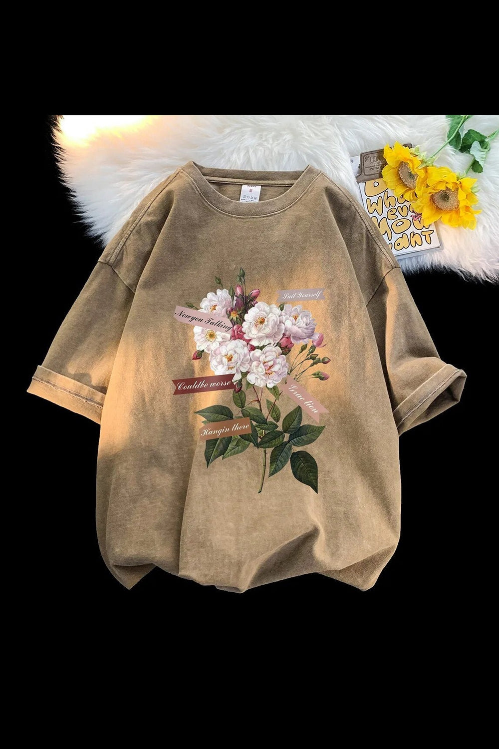 Y2k Flowers Gothic Cotton T-shirt