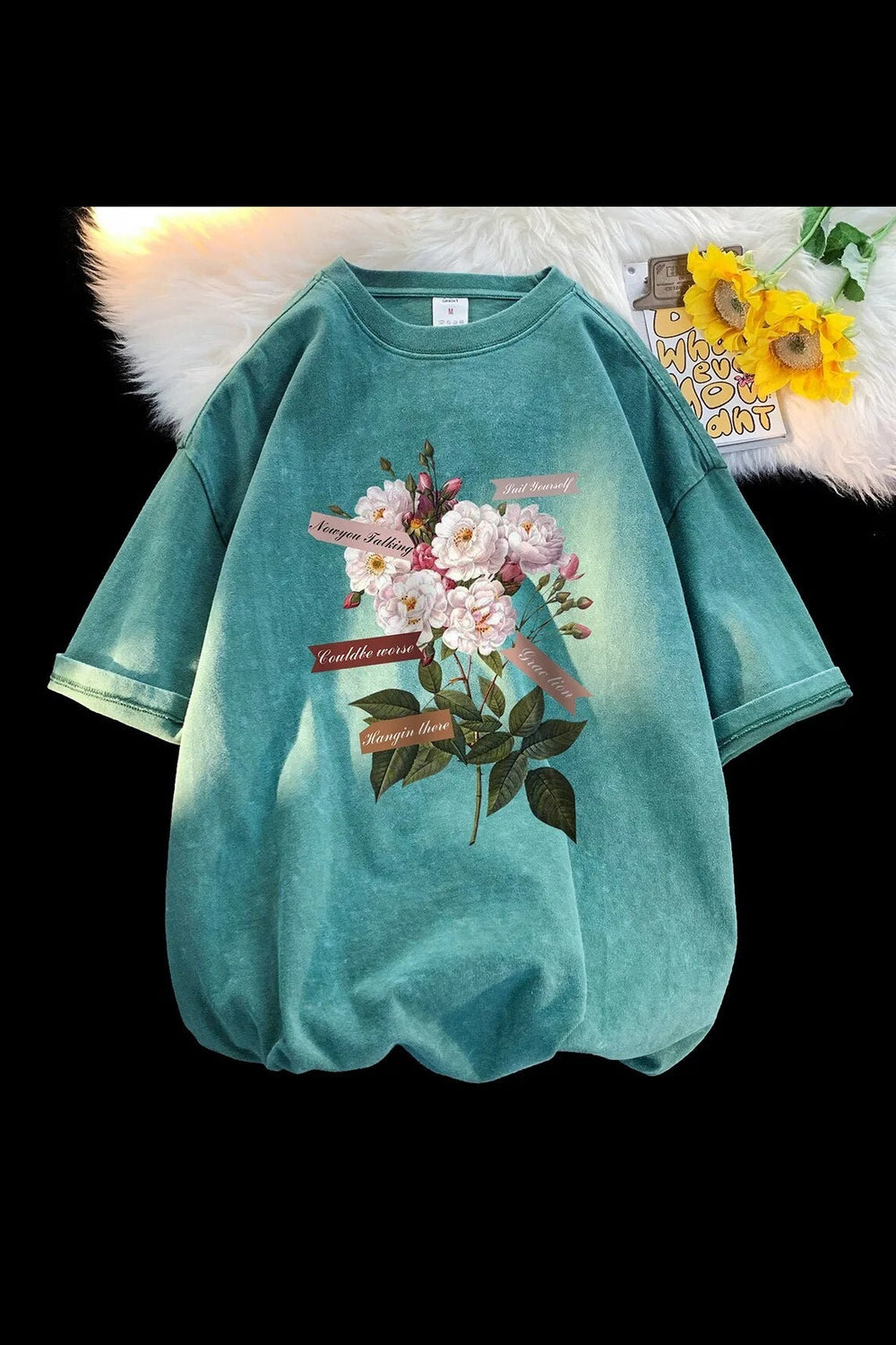 Y2k Flowers Gothic Cotton T-shirt