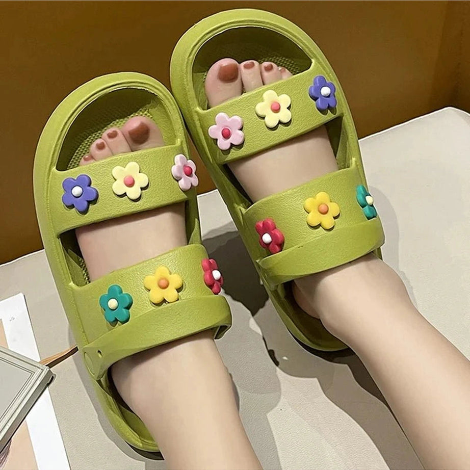 Y2k Flowers Platform Sandals