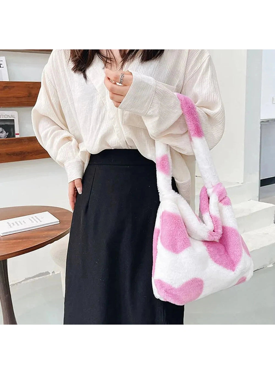 Y2k Fluffy Shoulder Plush Tote