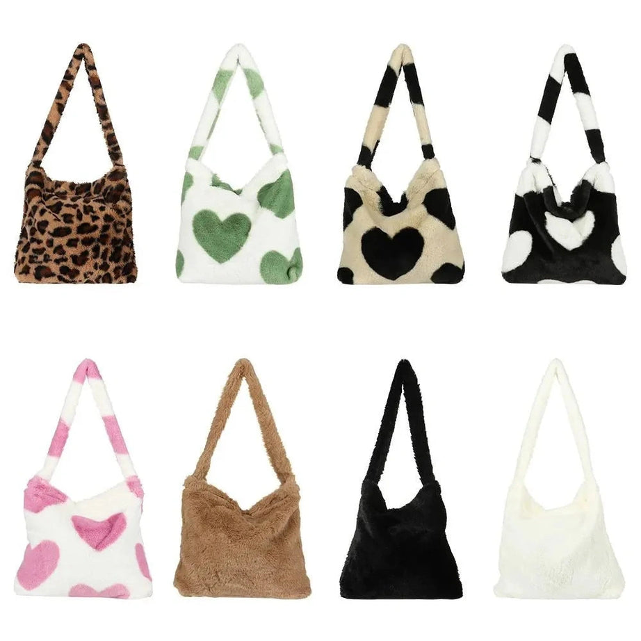 Y2k Fluffy Shoulder Plush Tote