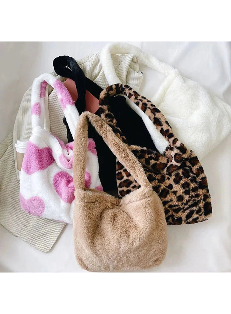 Y2k Fluffy Shoulder Plush Tote