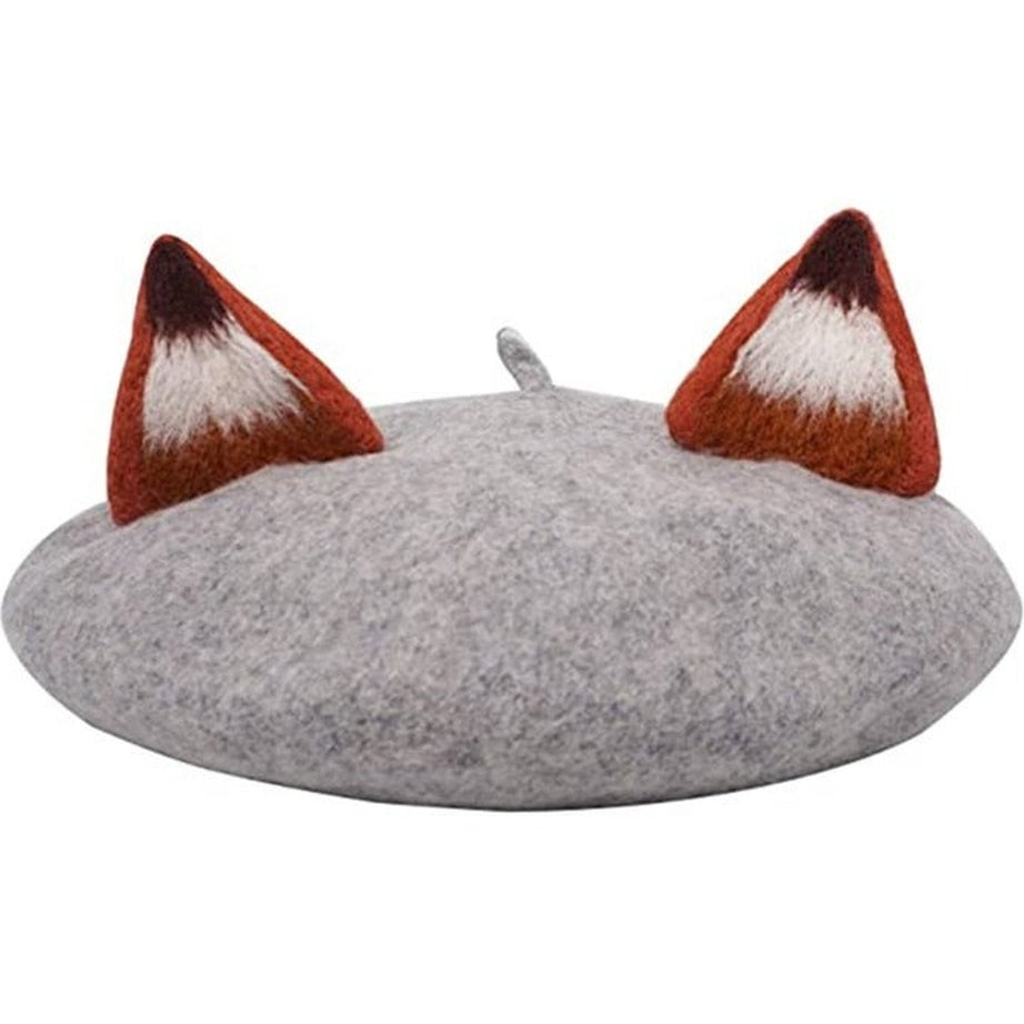 Y2k Fox Ear Wool Beret