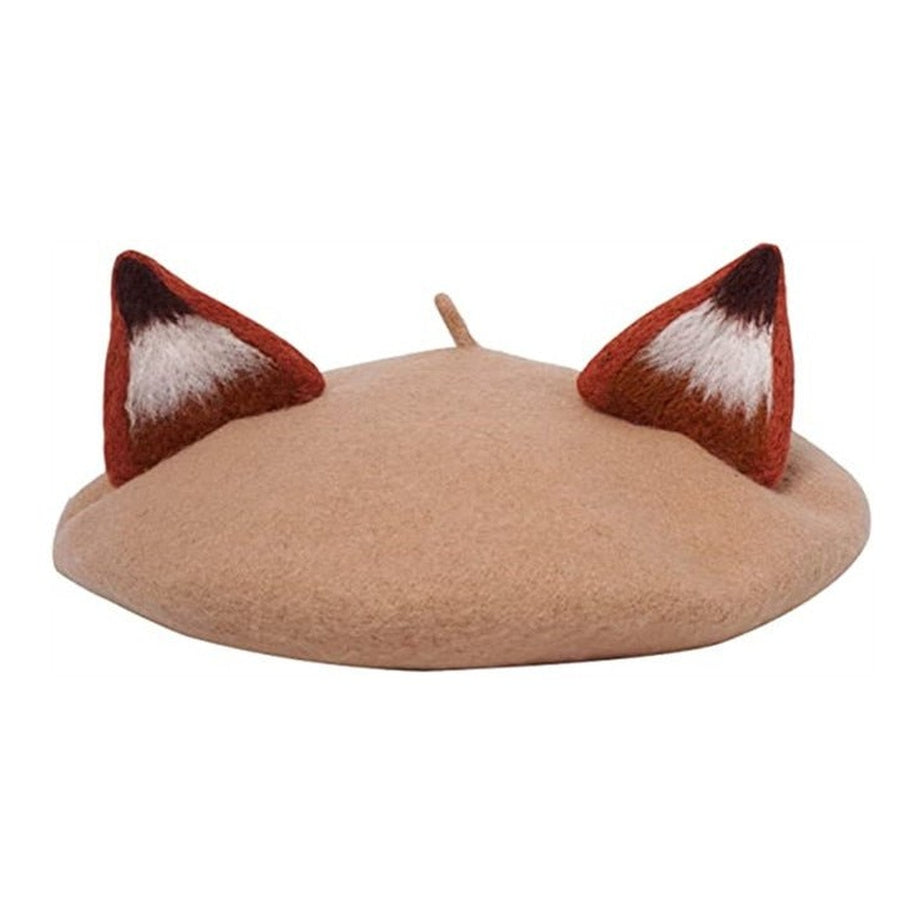 Y2k Fox Ear Wool Beret