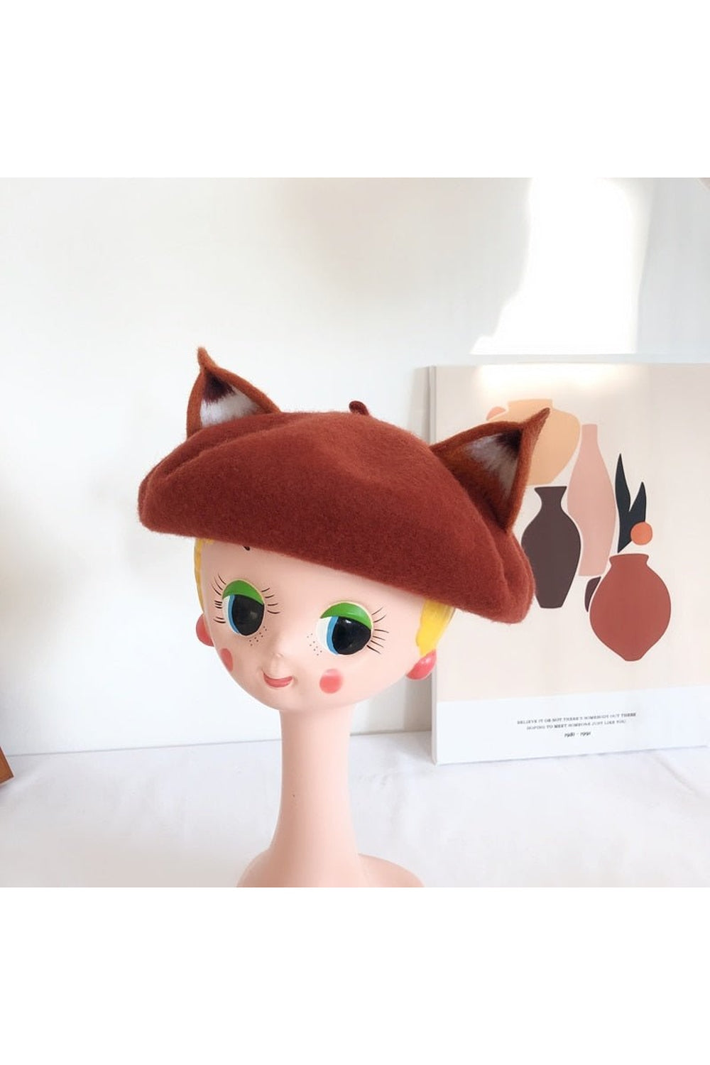 Y2k Fox Ear Wool Beret