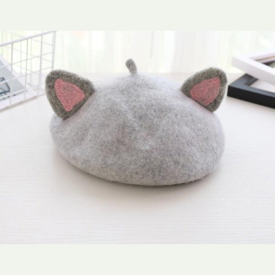 Y2k Fox Ear Woolen Painter Beret